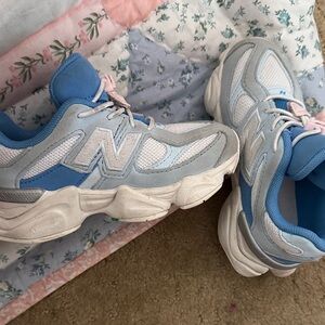 New Balance Kids Blue and White Sneakers